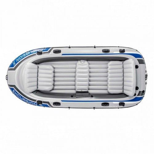 Oppustelig båd Intex Excursion 5 - blå/hvid, 366 × 168 × 43 cm