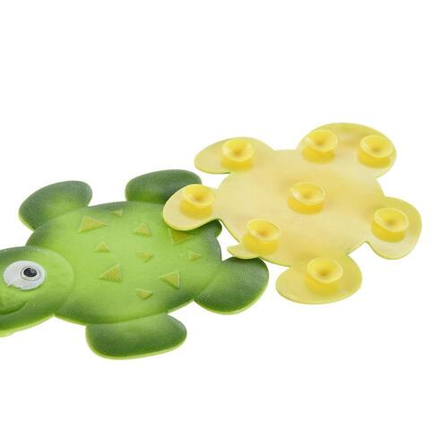Bademåtte DKD Home Decor Gul Grøn PVC Skildpadde (2 pcs) (11.5 x 1 x 10 cm)