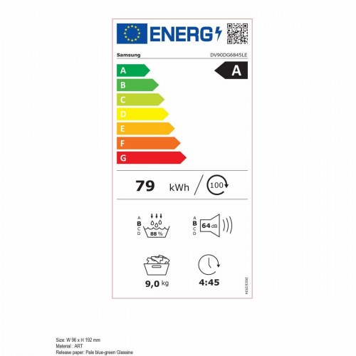 Tørretumbler med kondens - Samsung DV90DG6845LKU3, 9 kg