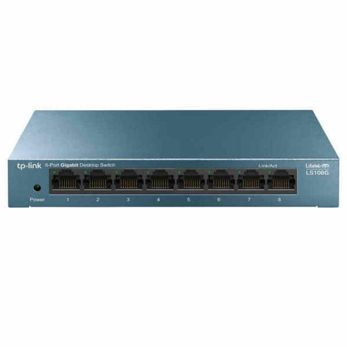 Netværksswitch TP-Link LS108G - 8-port Gigabit, blå/grå