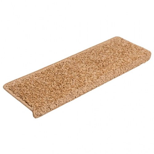 Trappemåtter 10 stk. - 65 × 21 × 4 cm - beige, rektangulær kant