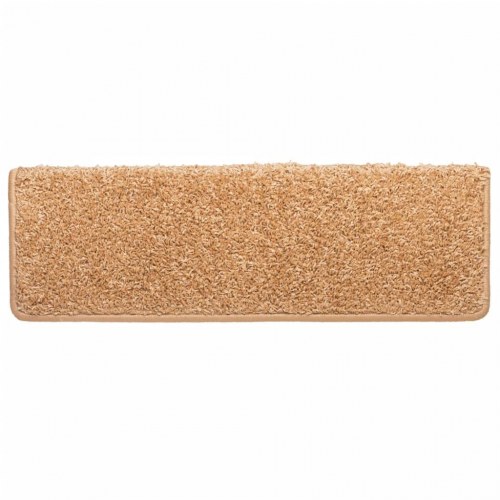 Trappemåtter 10 stk. - 65 × 21 × 4 cm - beige, rektangulær kant