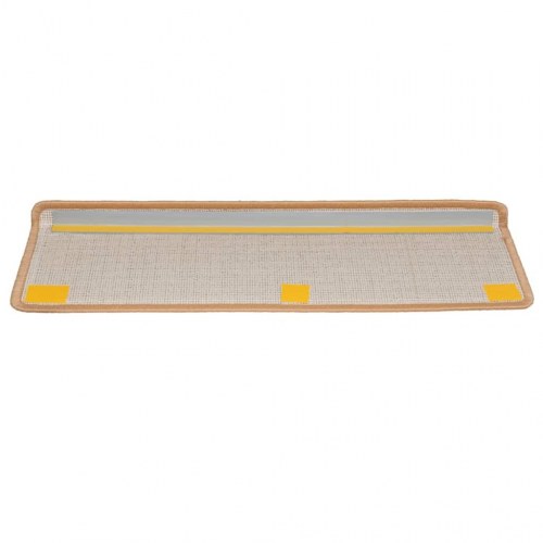 Trappemåtter 10 stk. - 65 × 21 × 4 cm - beige, rektangulær kant