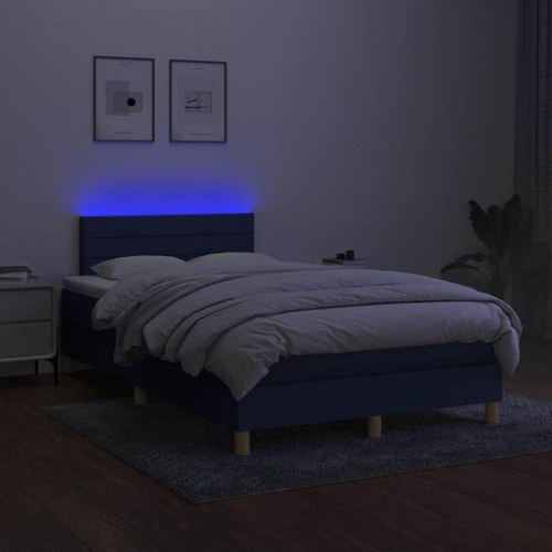 Kontinentalseng med LED-lys 120 x 190 cm - stof, blå