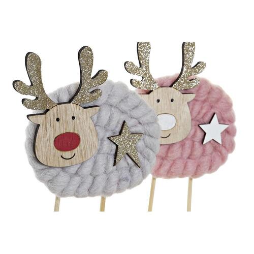 Julepynt DKD Home Decor Polyester Træ (2 pcs) (10 x 4 x 16 cm)