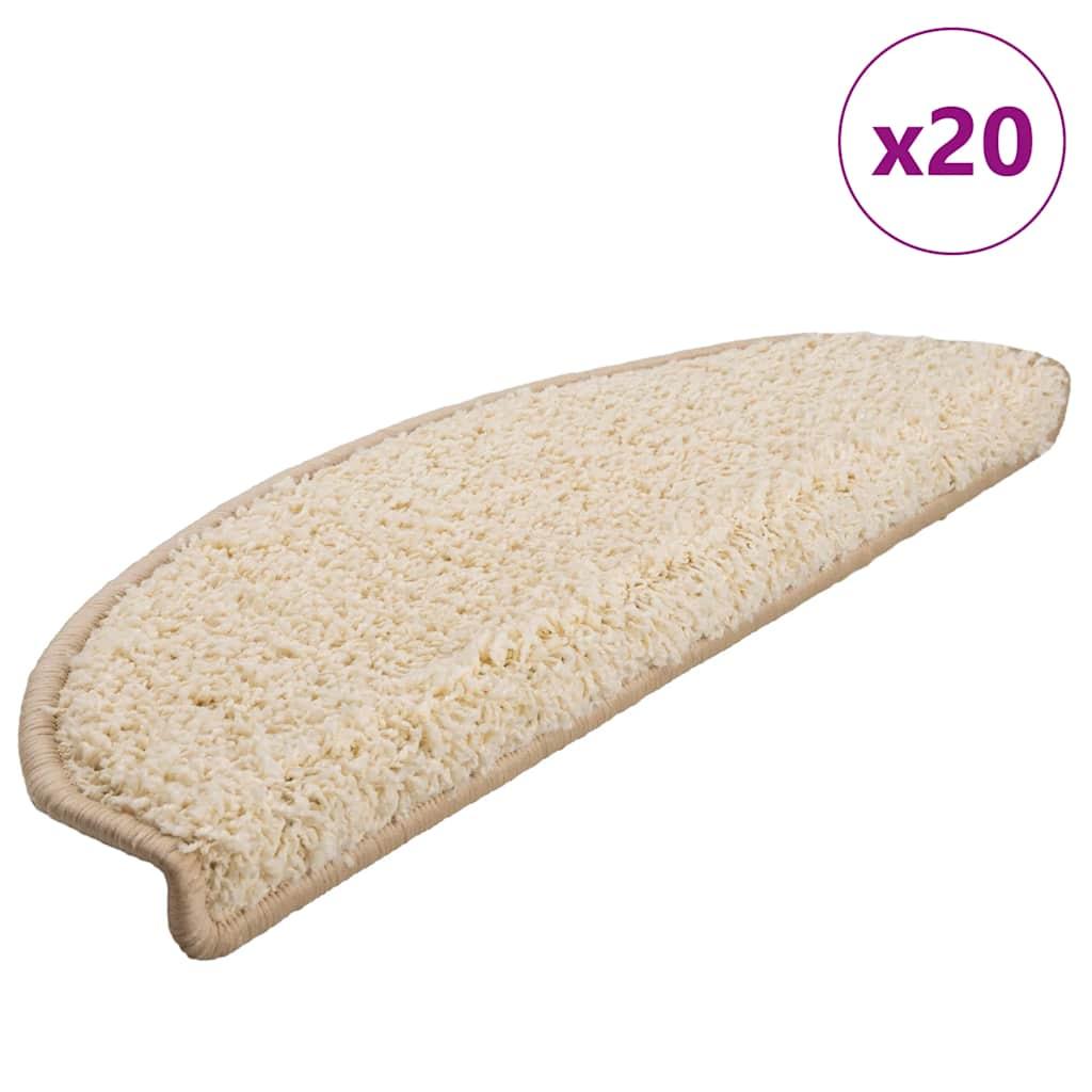 Trappemåtter 20 stk. 65x21x4 cm cremefarvede halvrund store