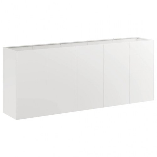 Plantekasse i rustfrit stål - 200 × 40 × 80 cm, åben bund