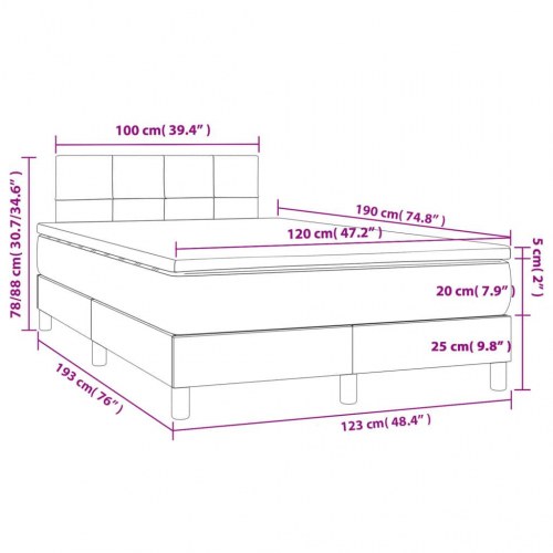 Kontinentalseng med madras 120×190 cm - stof, blå