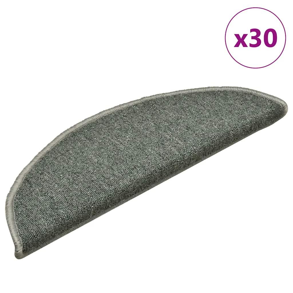 Trappemåtter 30 stk. 56x17x3 cm mørkegrønne halvrunde