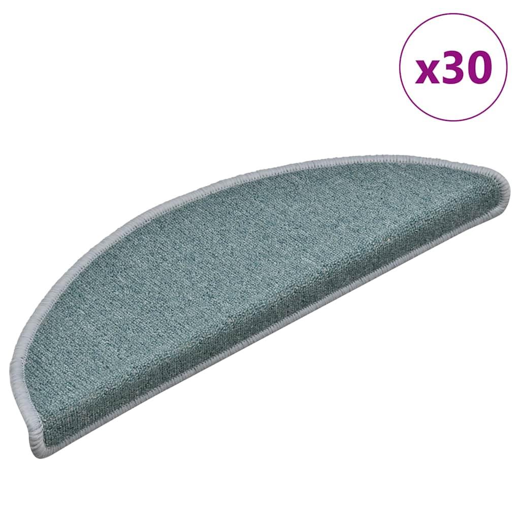 Trappemåtter 30 stk. 56x17x3 cm havblå halvrunde