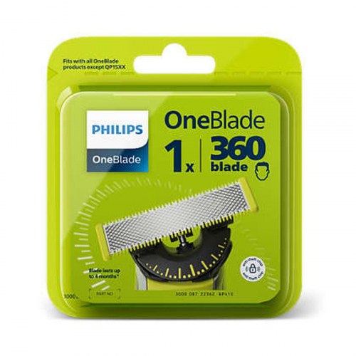 Barberhoved Philips OneBlade 360 - sort/grøn