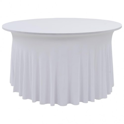 Strækbare bordduge med skørt - 2 stk. 120 × 74 cm, hvid
