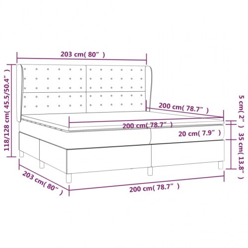 Kontinentalseng med madras 200×200 cm i kunstlæder - cremefarvet