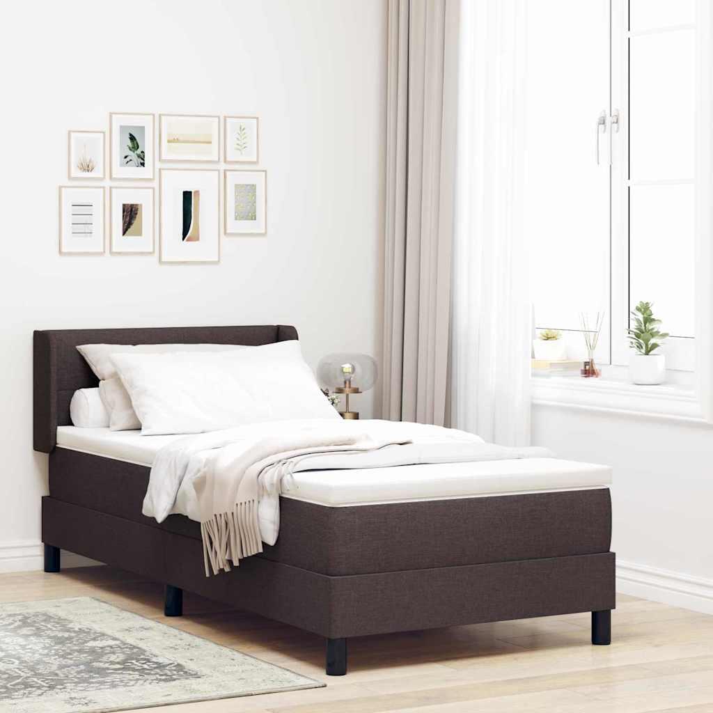 Kontinentalseng med madras Mørk Brun 190 x 90 cm Polyester
