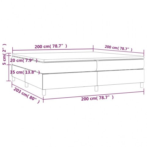 Kontinentalseng med madras 200x200 cm i kunstlæder - cremefarvet