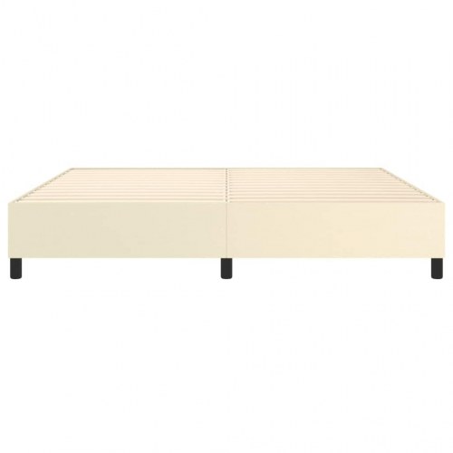 Boxspring sengeramme 200×200 cm i kunstlæder - creme