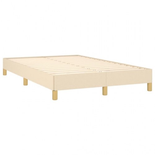 Kontinentalseng med madras 120x190 cm - stof, cremefarvet