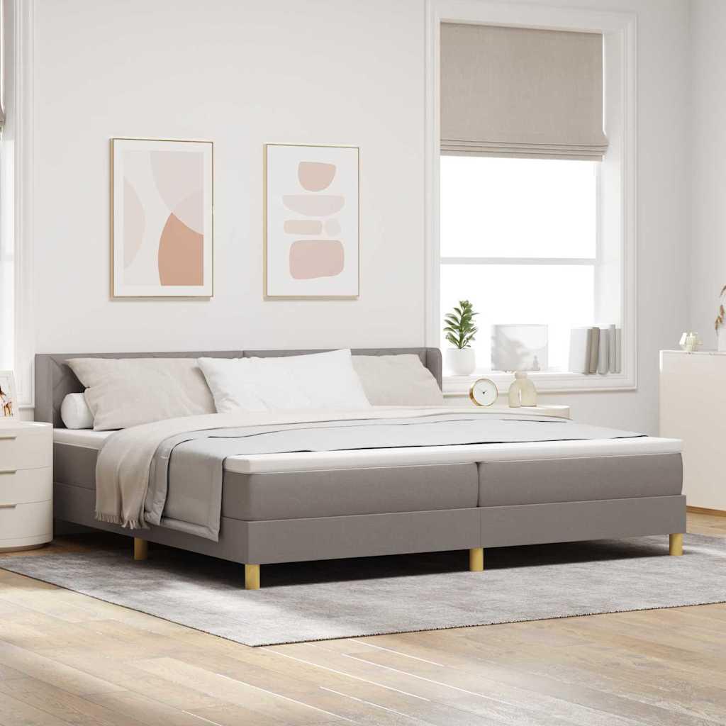 Kontinentalseng med madras Gråbrun 200 x 200 cm Polyester