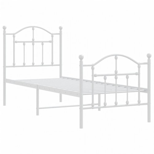 Sengeramme med sengegavl og fodgærde 75 x 190 cm - hvid