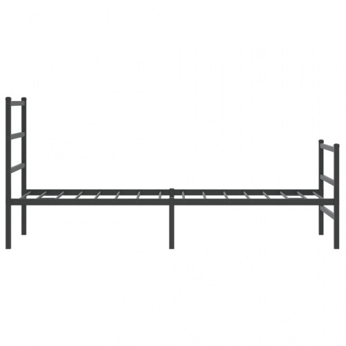 Sengeramme med sengegavl og fodgærde 75x190 cm metal sort