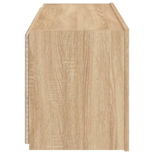 Væghængt tv-bord med LED-lys 100 x 35 x 41 cm - sonoma-eg