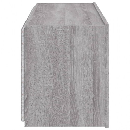 Væghængt tv-bord med LED-lys 100 x 35 x 41 cm - grå sonoma-eg
