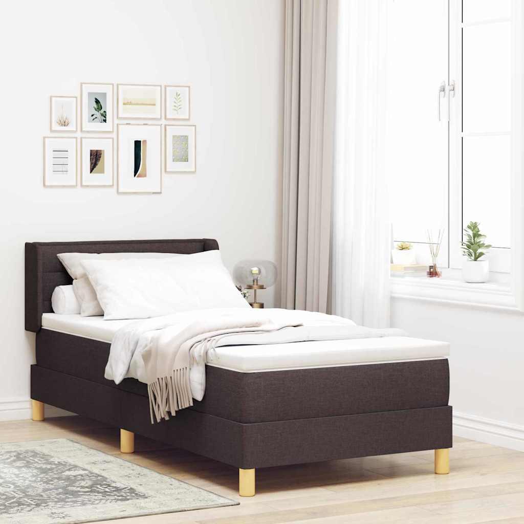 Kontinentalseng med madras Mørk Brun 190 x 90 cm Polyester