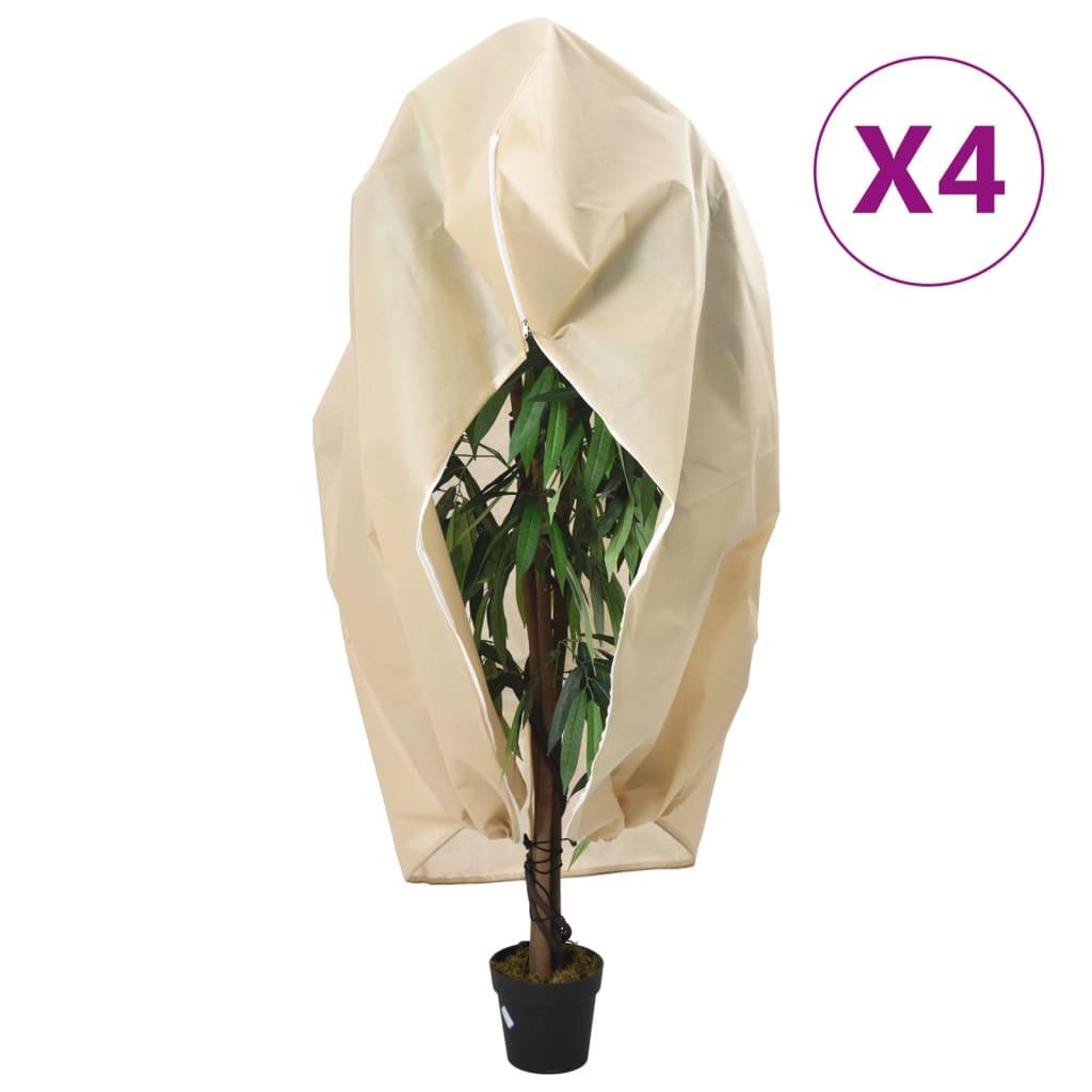 Plantebeskyttelse Med Lynlås 70 G/M² 3,14X2,5 M - 4 / Beige / 3,93 x 3,5 m