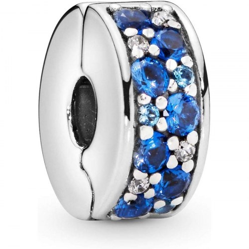 Charm til armbånd Pandora Blue Pave - sølvfarvet, blå