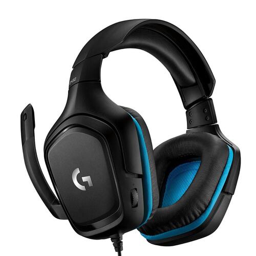 Gaming headset Logitech G432 med mikrofon - sort/blå