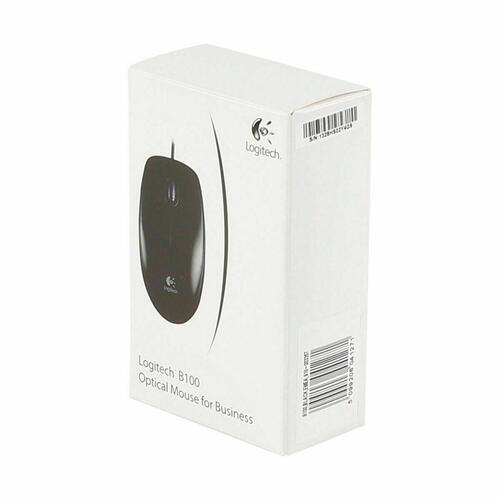 Computer mus Logitech B100 - sort, kablet USB