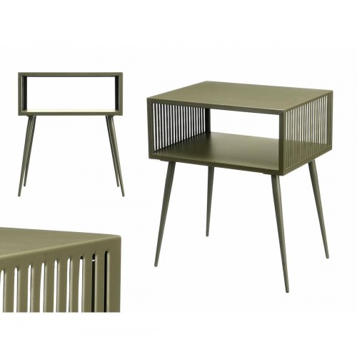 Sofabord - grøn konsol med hylde, 46,5 × 36,2 × 55,5 cm