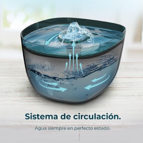 Kattefontæne med LED - , 2 l, sort/blå, plastik