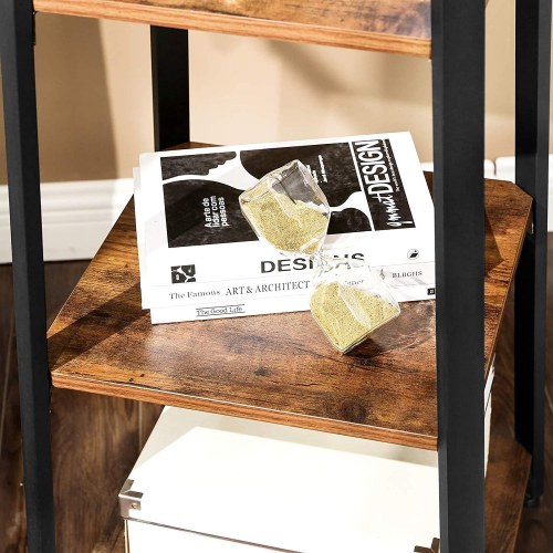 Stumtjener med hylder – VASAGLE industrielt tøjstativ, rustik brun/sort (LCR80X)