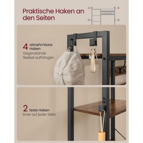 Entrégarderobe med bænk og skoopbevaring - 40 x 120 x 190 cm