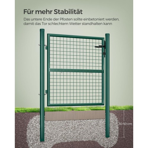 Havelåge stål galvaniseret og pulverlakeret, med lås og nøgle, 106 × 150 cm, grøn