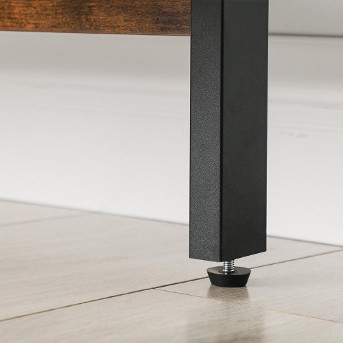 Stigehylde 4 niveauer industriel bogreol i rustik brun/sort, metalstel