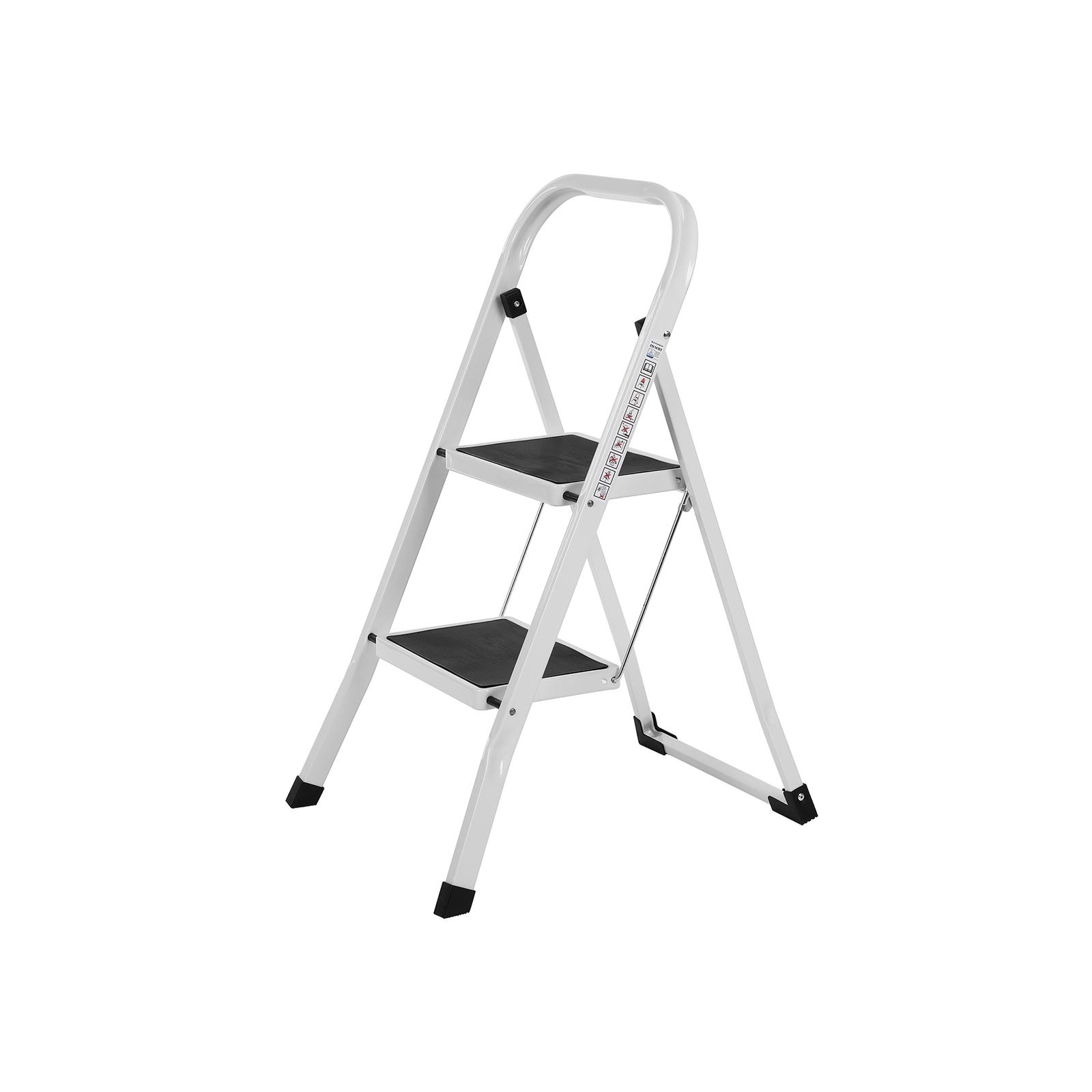 Stige med 2 trin GSL12WT foldbar, hvid, 150 kg