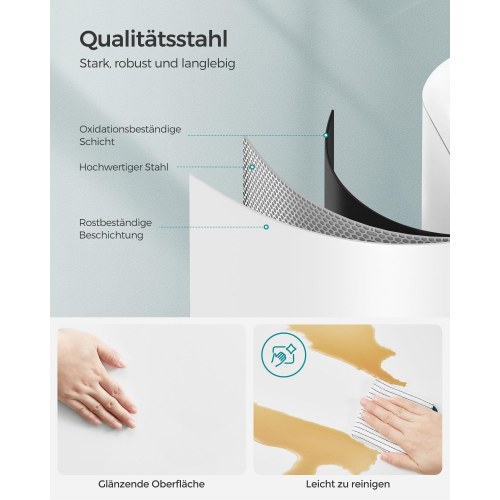 Skraldespand 30 l med pedal hvid, soft close