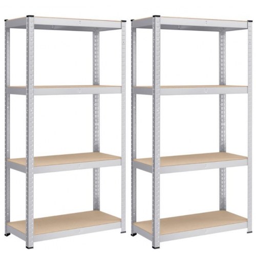 Reol stål med MDF 2 stk H 160 × B 80 × D 40 cm, 4 hylder, 130 kg pr. hylde