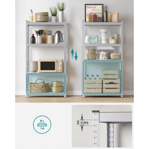 Reol stål med MDF 2 stk H 160 × B 80 × D 40 cm, 4 hylder, 130 kg pr. hylde