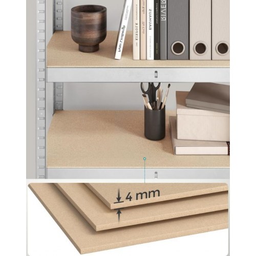 Reol stål med MDF 2 stk H 160 × B 80 × D 40 cm, 4 hylder, 130 kg pr. hylde