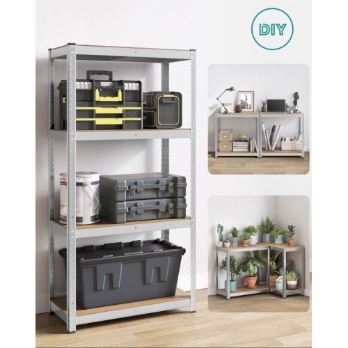 Reol stål med MDF 2 stk H 160 × B 80 × D 40 cm, 4 hylder, 130 kg pr. hylde