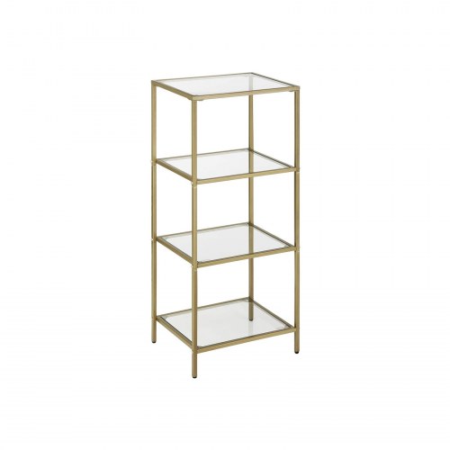 Reol i hærdet glas 4 hylder guld (LGT28G)