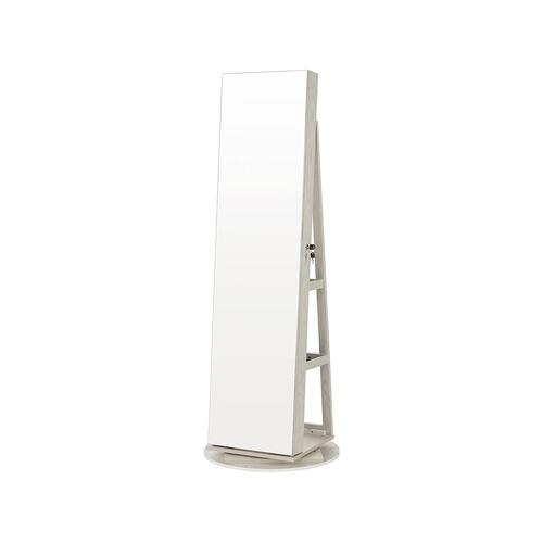 Smykkespejl med skab – SONGMICS Jewellery Cabinet JJC007W01, hvid træstruktur