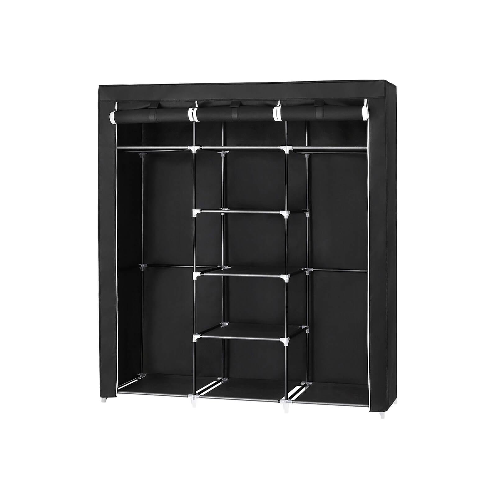 Garderobeskab stof RYG12B, 175 × 150 × 45 cm, sort