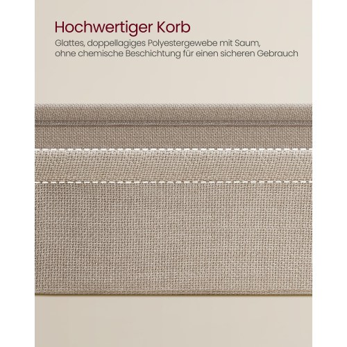 Sidebord med kurv lille rundt sofabord, mat hvid/camel