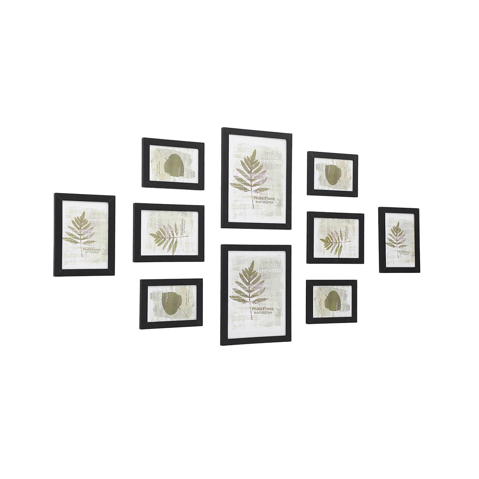 Fotorammer sæt 10 stk., sort (2×20×25 cm, 4×13×18 cm, 4×10×15 cm)