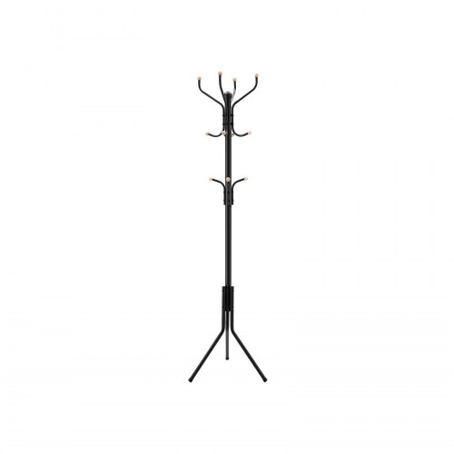 Stumtjener metal garderobestativ, 182 cm, sort