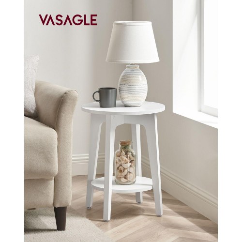Sidebord rund hvid 40 × 50 cm (LET283T14)